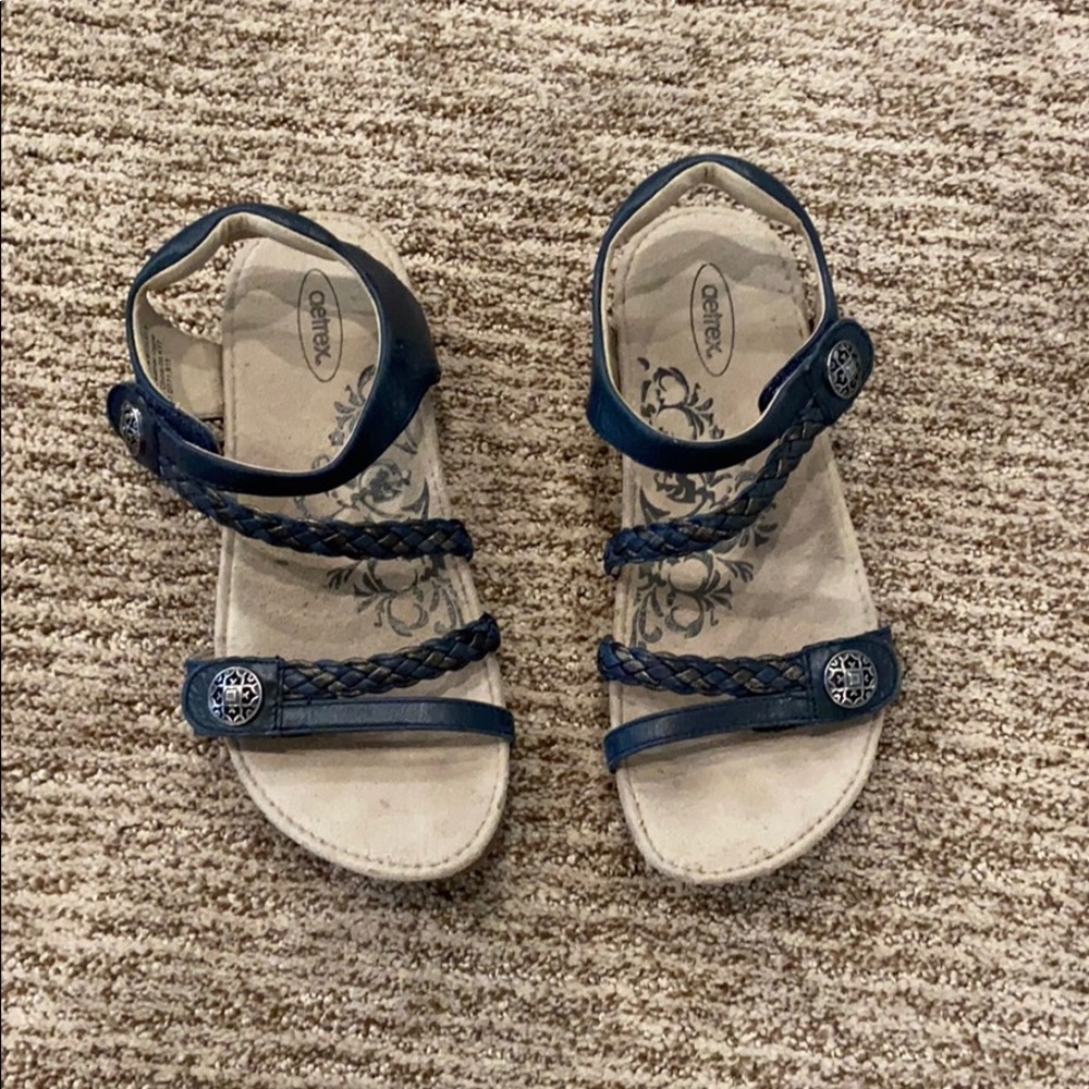 Aetrex Jillian braided sandal.